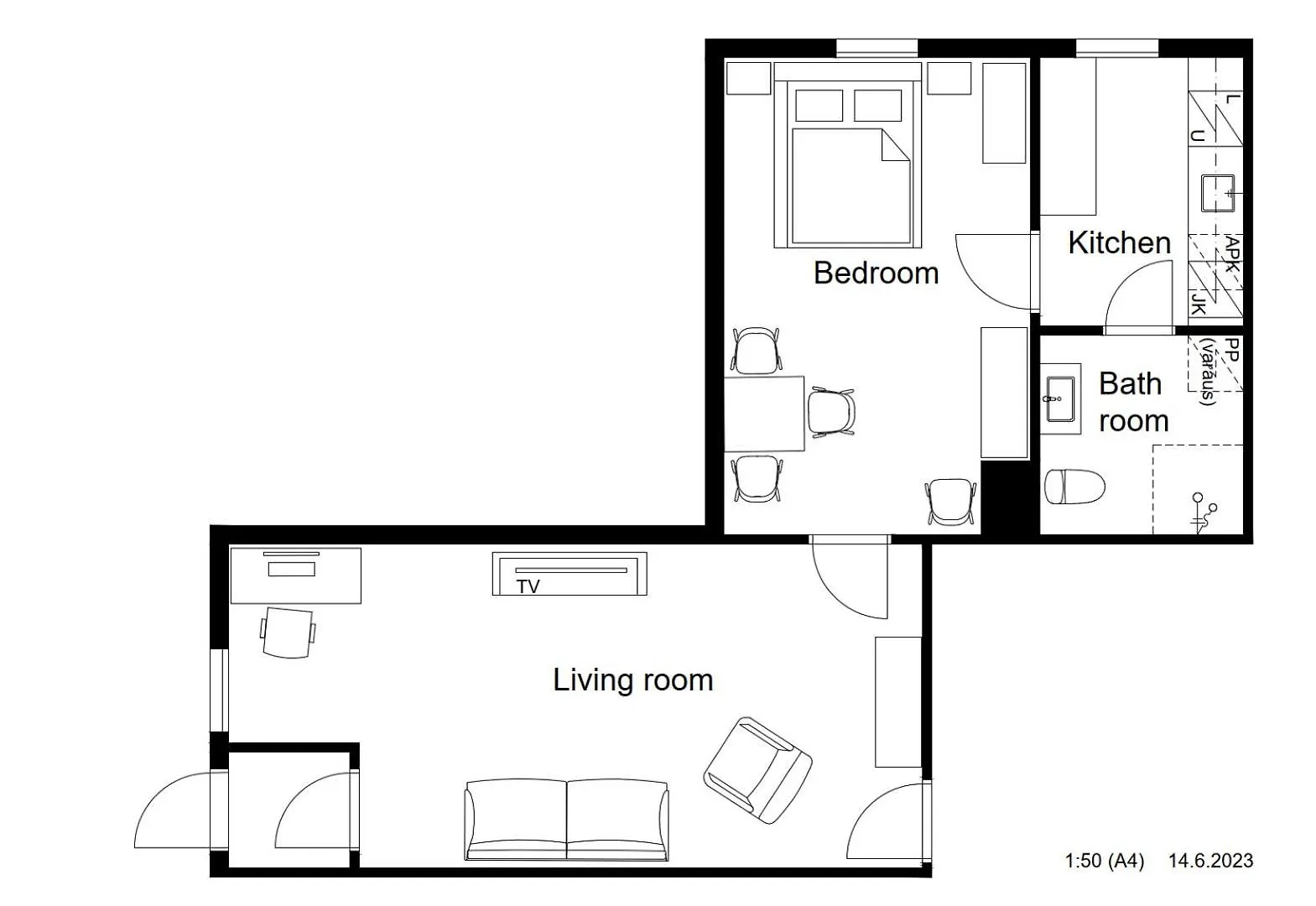Two Room 54M2 Apt, Wifi, Free Parking, Terrace, Near Central Park Helsinki